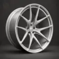 BE1-C5SW forged wheel — brushed silver angle view