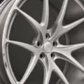 BE1-C5SW forged wheel — brushed silver detail view