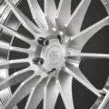 BE2-C20V bespoke multi-piece forged wheel, brushed silver face and polished lip, center and spoke detail