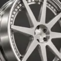 BE2-C8V bespoke multi-piece forged wheel, brushed silver face and polished lip, center and spoke detail