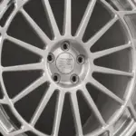 BE1-AL15 forged wheel — brushed silver detail view