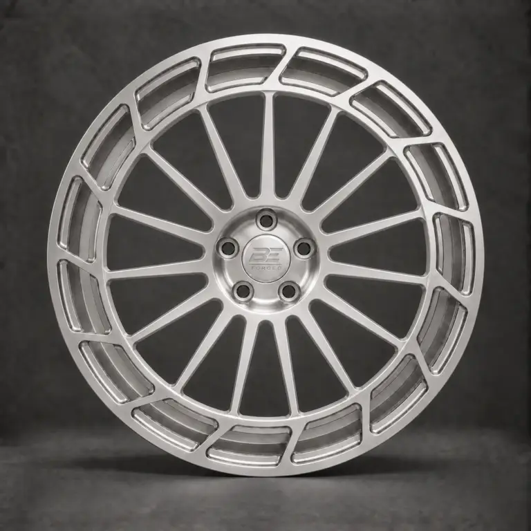 BE1-AL15 forged wheel — brushed silver front view