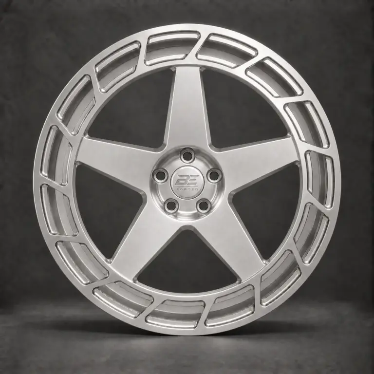 BE1-AL5C forged wheel — brushed silver front view