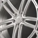 BE1-AL5S monoblock forged wheel — brushed silver detail view