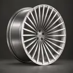 BE1-C30 monoblock forged wheel — brushed silver three-quarter view