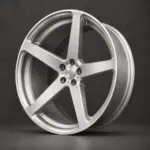 BE1-C5 forged wheel — brushed silver angle view