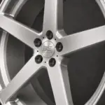 BE1-C5 forged wheel — brushed silver detail view