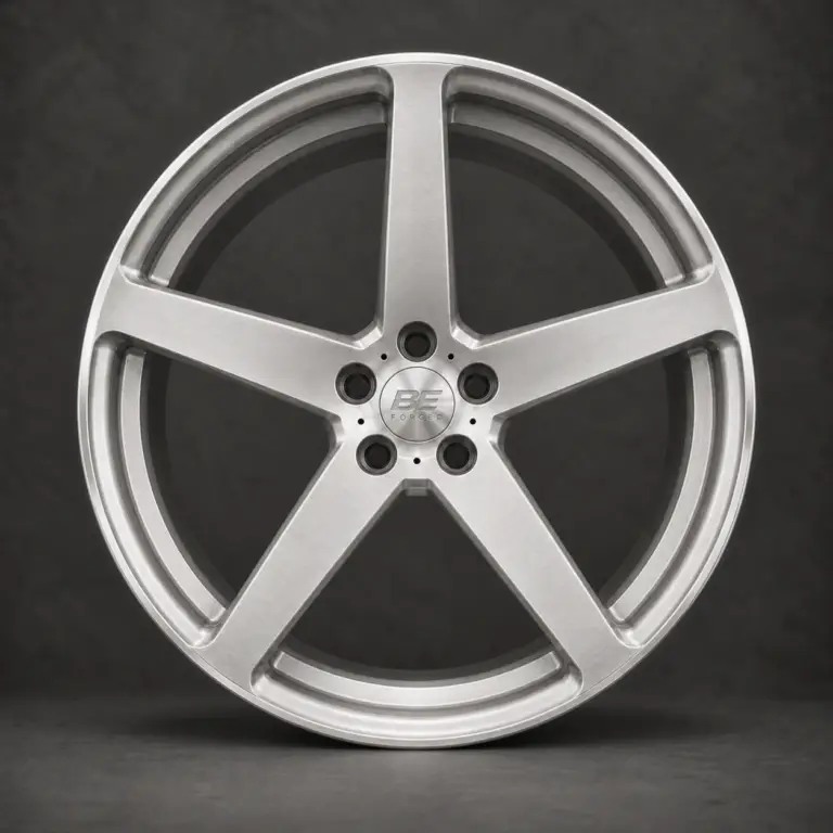 BE1-C5 forged wheel — brushed silver front view