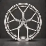 BE1-C5SQ forged wheel — brushed silver front view