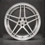 BE1-C5ST forged wheel — brushed silver front view