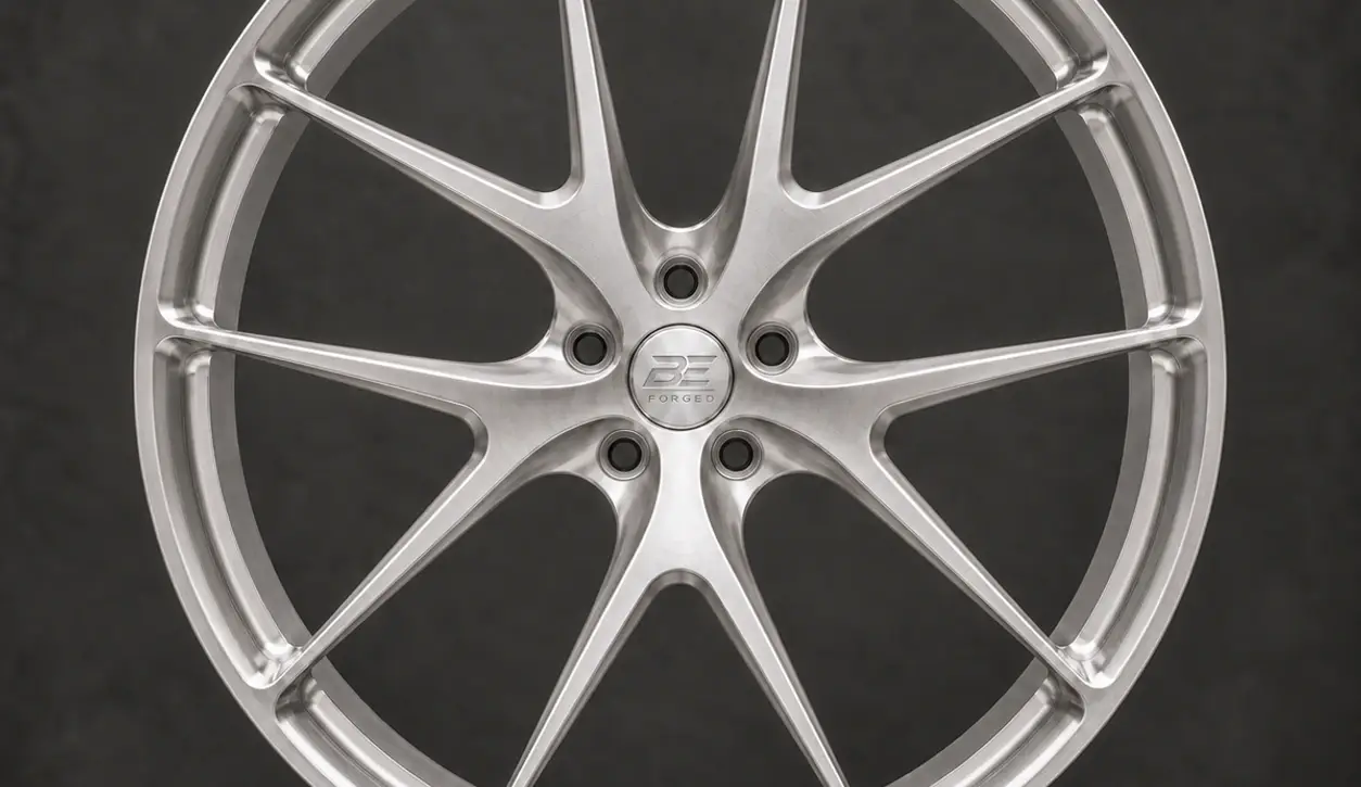 BE1-C5SW forged wheel — brushed silver front view
