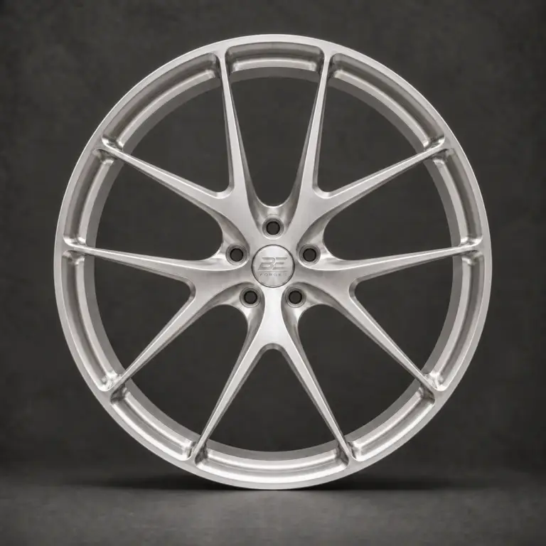 BE1-C5SW forged wheel — brushed silver front view