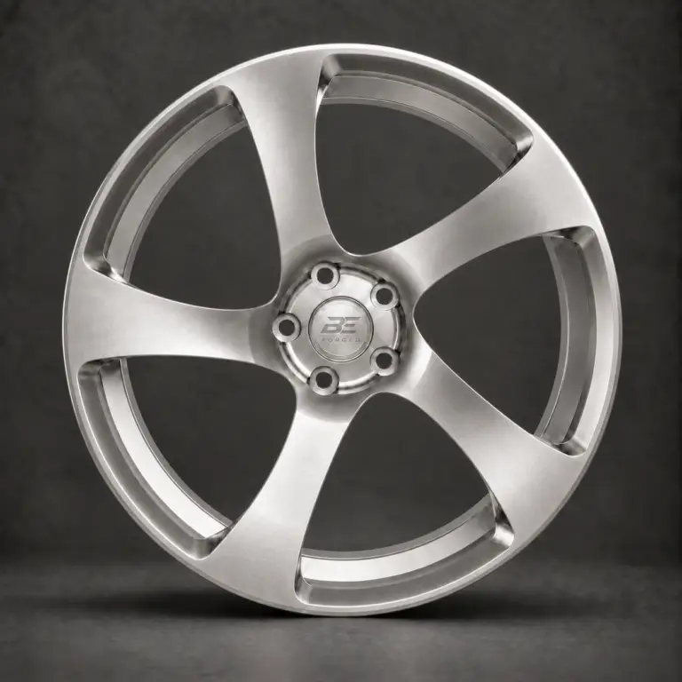 BE1-C5T forged wheel — brushed silver front view
