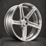 BE1-C5TS forged wheel — brushed silver angle view