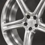 BE1-C5TS forged wheel — brushed silver detail view