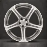 BE1-C5TS forged wheel — brushed silver front view