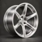 BE1-C6P forged wheel — brushed silver angle view