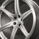 BE1-C6P forged wheel — brushed silver detail view