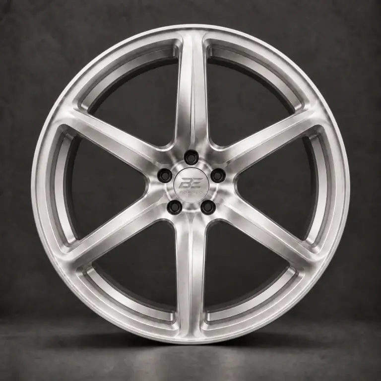 BE1-C6P forged wheel — brushed silver front view