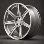 BE1-C7 forged wheel — brushed silver angle view