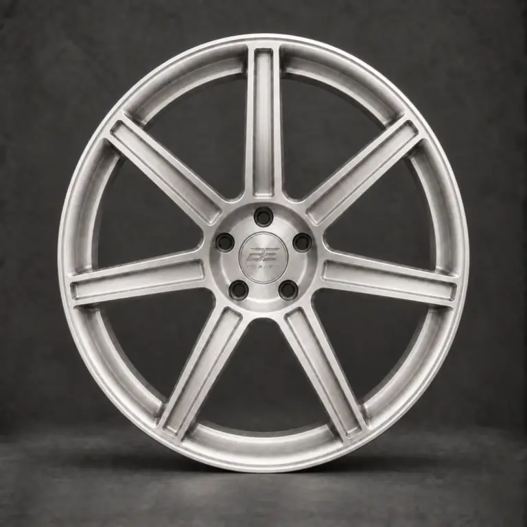 BE1-C7 forged wheel — brushed silver front view