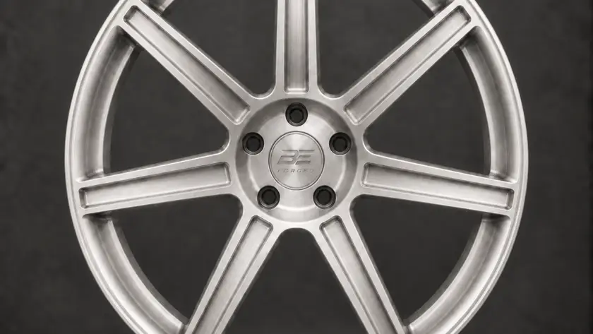 BE1-C7 forged wheel — brushed silver front view