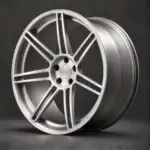BE1-C7S forged wheel — brushed silver angle view