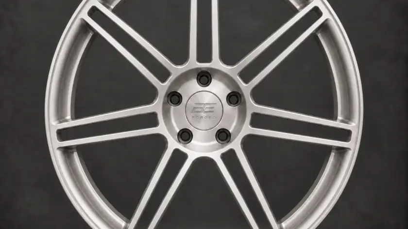 BE1-C7S forged wheel — brushed silver front view
