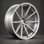 BE1-CS10 forged wheel — brushed silver angle view