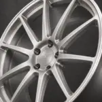 BE1-CS10 forged wheel — brushed silver detail view