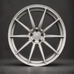 BE1-CS10 forged wheel — brushed silver front view