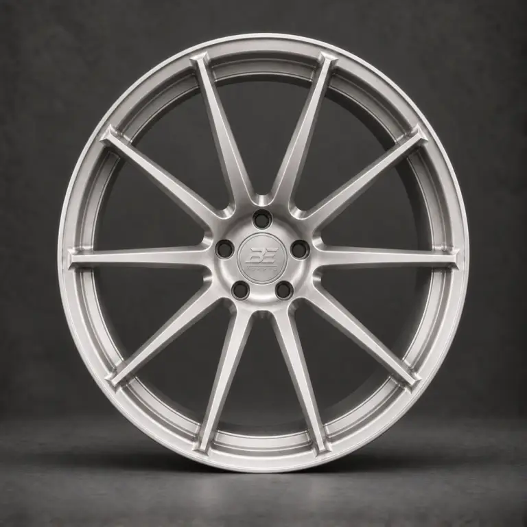 BE1-CS10 forged wheel — brushed silver front view