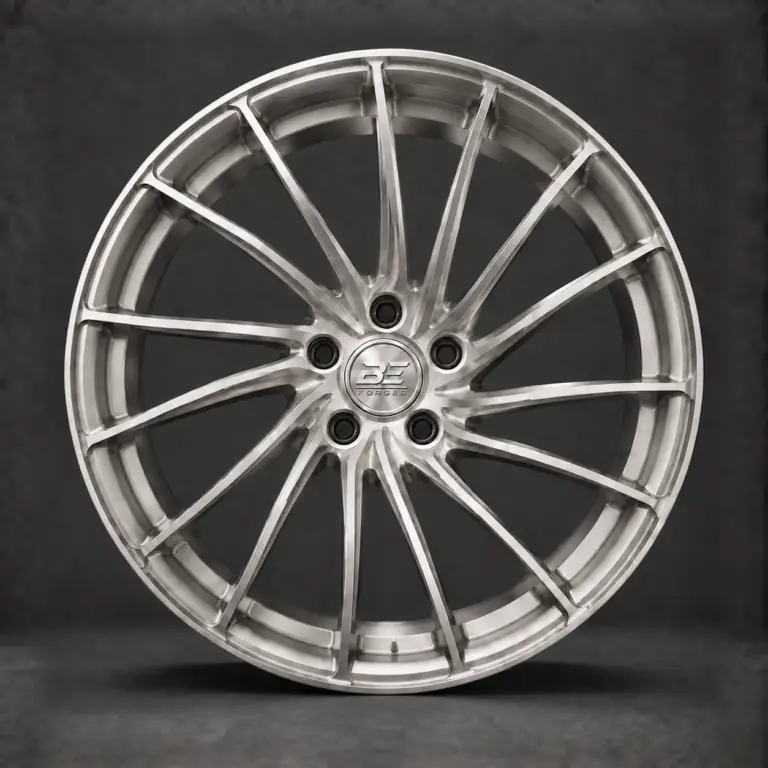 BE1-CS15T forged wheel — brushed silver front view