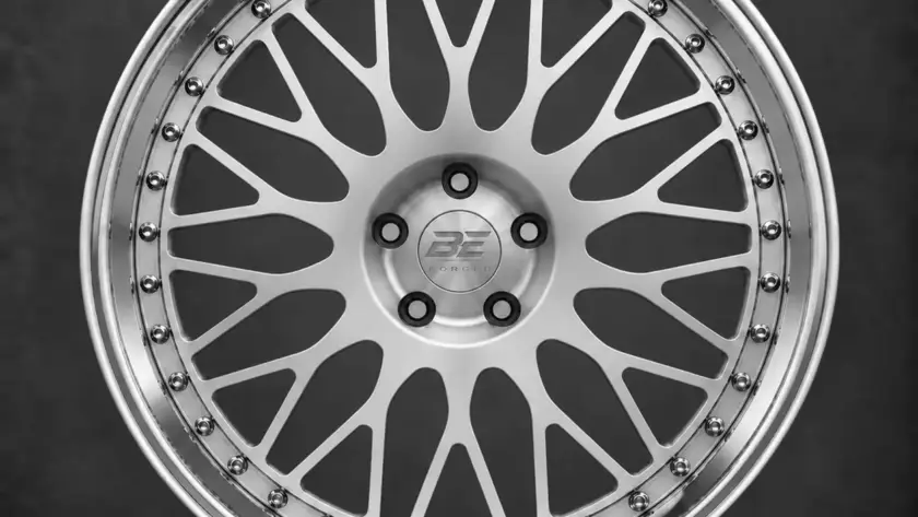 BE FORGED BE2-C15Y multi-piece forged wheel, front view