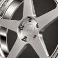 BE2-C5DL bespoke multi-piece forged wheel, brushed silver face and polished lip, center and spoke detail