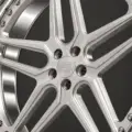 BE2-C5SDL bespoke multi-piece forged wheel, brushed silver face and polished lip, center and spoke detail