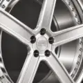 BE2-C5ST bespoke multi-piece forged wheel, brushed silver face and polished lip, center and spoke detail