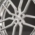 BE2-C5STL bespoke multi-piece forged wheel, brushed silver face and polished lip, center and spoke detail