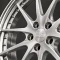 BE2-C5SW bespoke multi-piece forged wheel, brushed silver face and polished lip, center and spoke detail