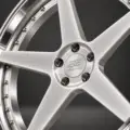 BE2-C5V bespoke multi-piece forged wheel, brushed silver face and polished lip, center and spoke detail