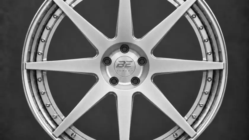 BE FORGED BE2-C8V multi-piece forged wheel, front view