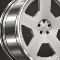 BE2-LX05 bespoke multi-piece forged wheel, brushed silver face and polished lip, center and spoke detail