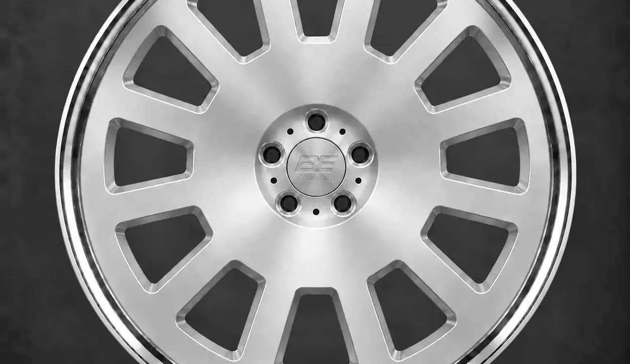 BE FORGED BE2-LX12 multi-piece forged wheel, front view