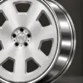 BE2-LX7S bespoke multi-piece forged wheel, brushed silver face and polished lip, center and spoke detail